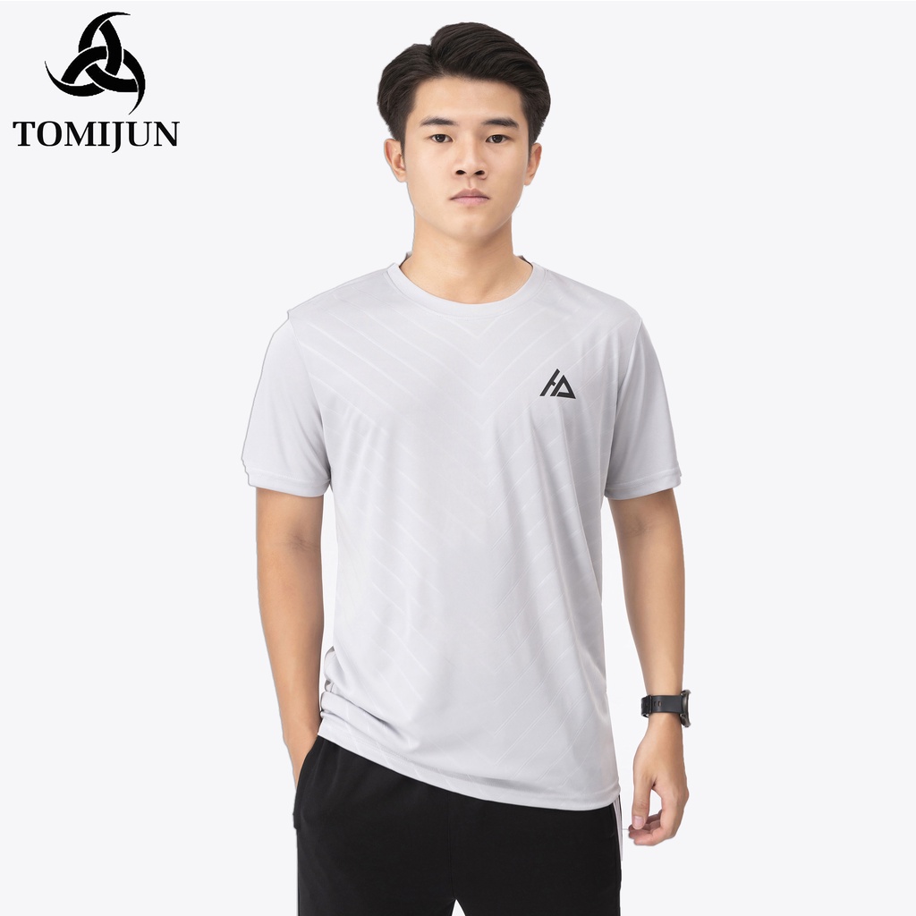 Áo Thun Thể Thao Nam Cổ Tròn TOMIJUN Kiểu Dáng Năng Động, Phong Cách, Trẻ Trung, Thoáng Khí và Thấm Hút Mồ Hôi Tốt _AOCV