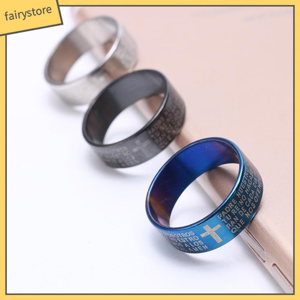 Nhẫn cặp đôi bằng thép titan khắc chữ thời trang