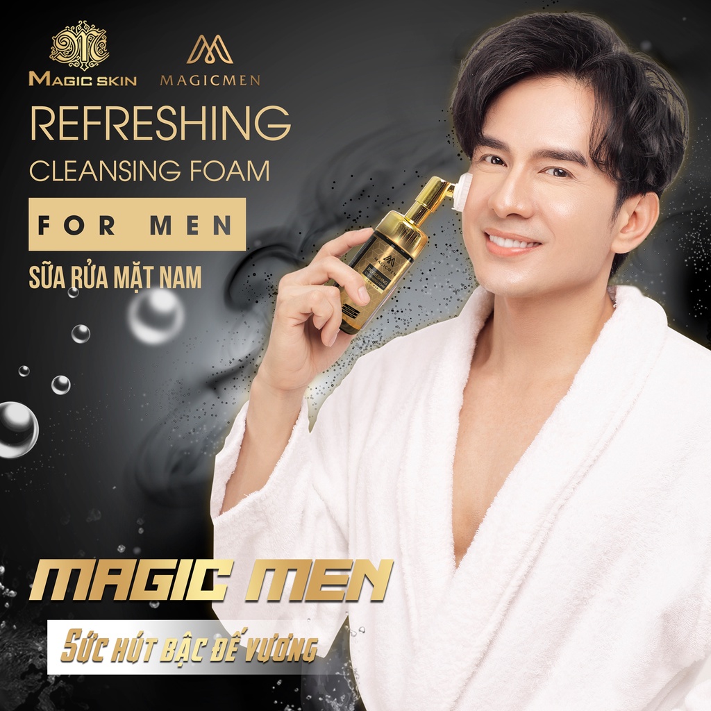 Sữa rửa mặt tạo bọt dành cho nam giới Magic Skin Refreshing Cleansing Foam 185ML