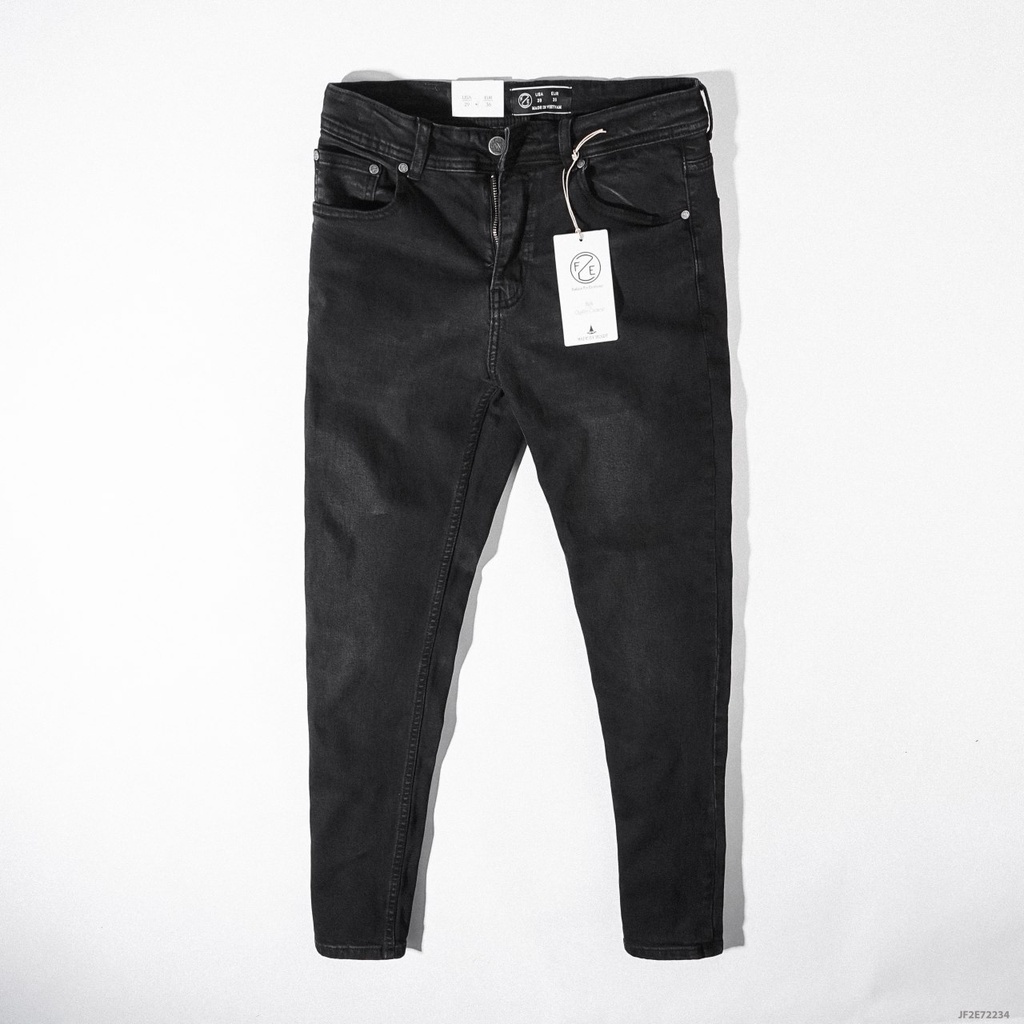 Quần jean nam đen xám khói form ôm Slim fit dáng đẹp co giãn tốt 34