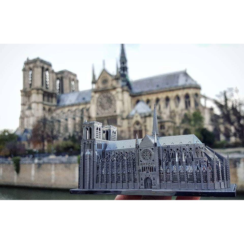 Mô hình 3D kim loại lắp ráp Nhà thờ Đức bà Paris [Chưa lắp]