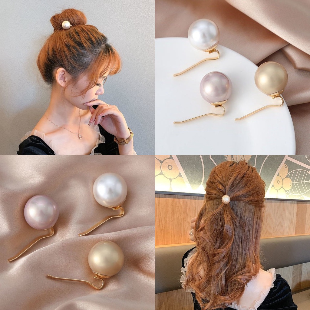 Kẹp tóc đính ngọc trai nhân tạo phong cách Hàn Quốc thời trang
