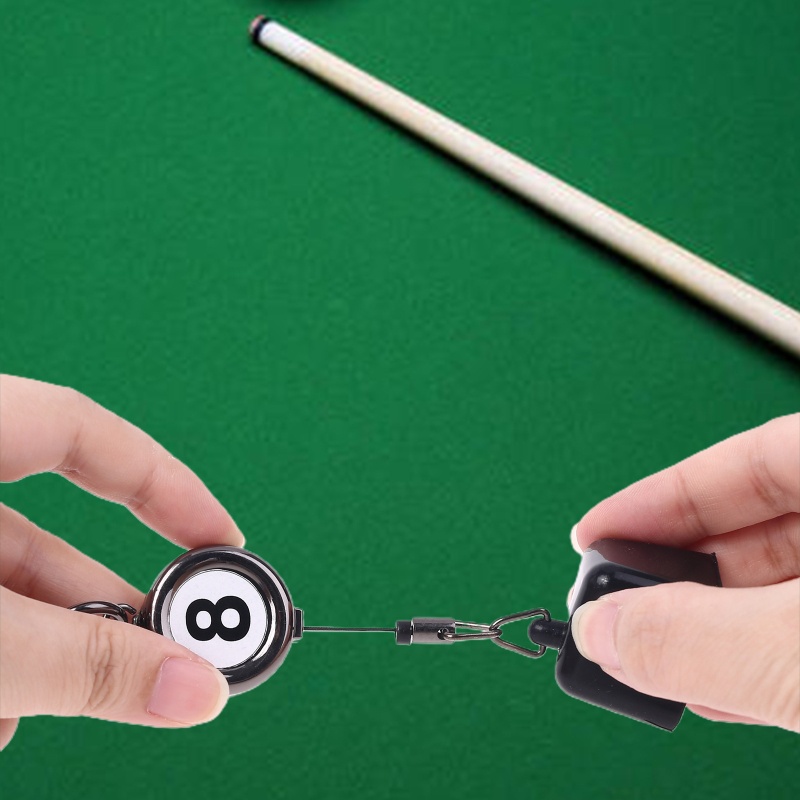 SUN Portable Retractable Billiards Snooker Pool Cue Chalk Holder Drawing Keys Chain