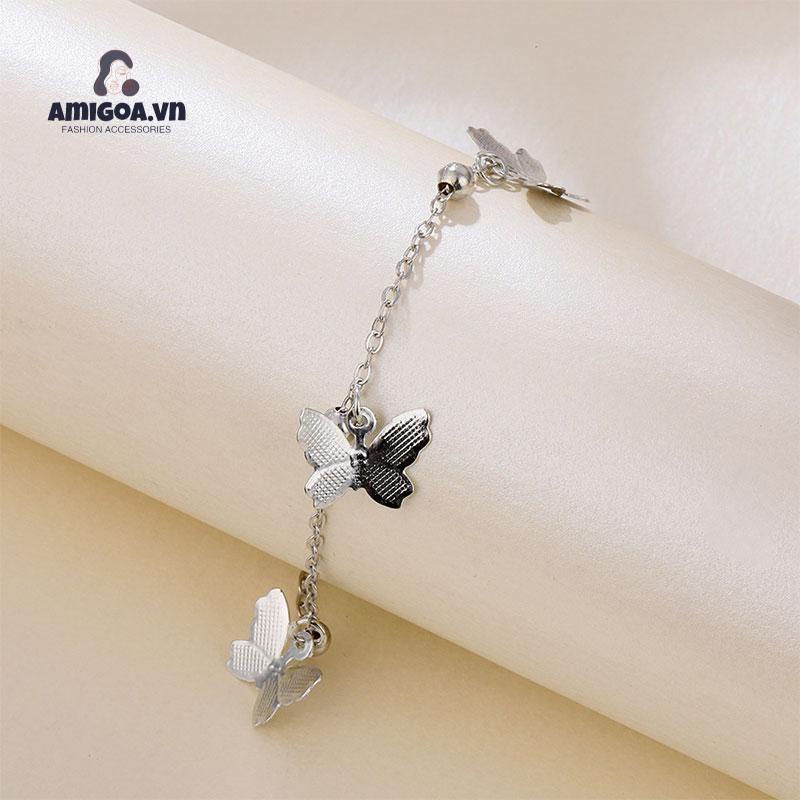 ✨✨Vòng Đeo Cổ Chân Dây Xích Mặt Hình Bướm Màu Xanh Dương  Thời Trang Cho Nữ