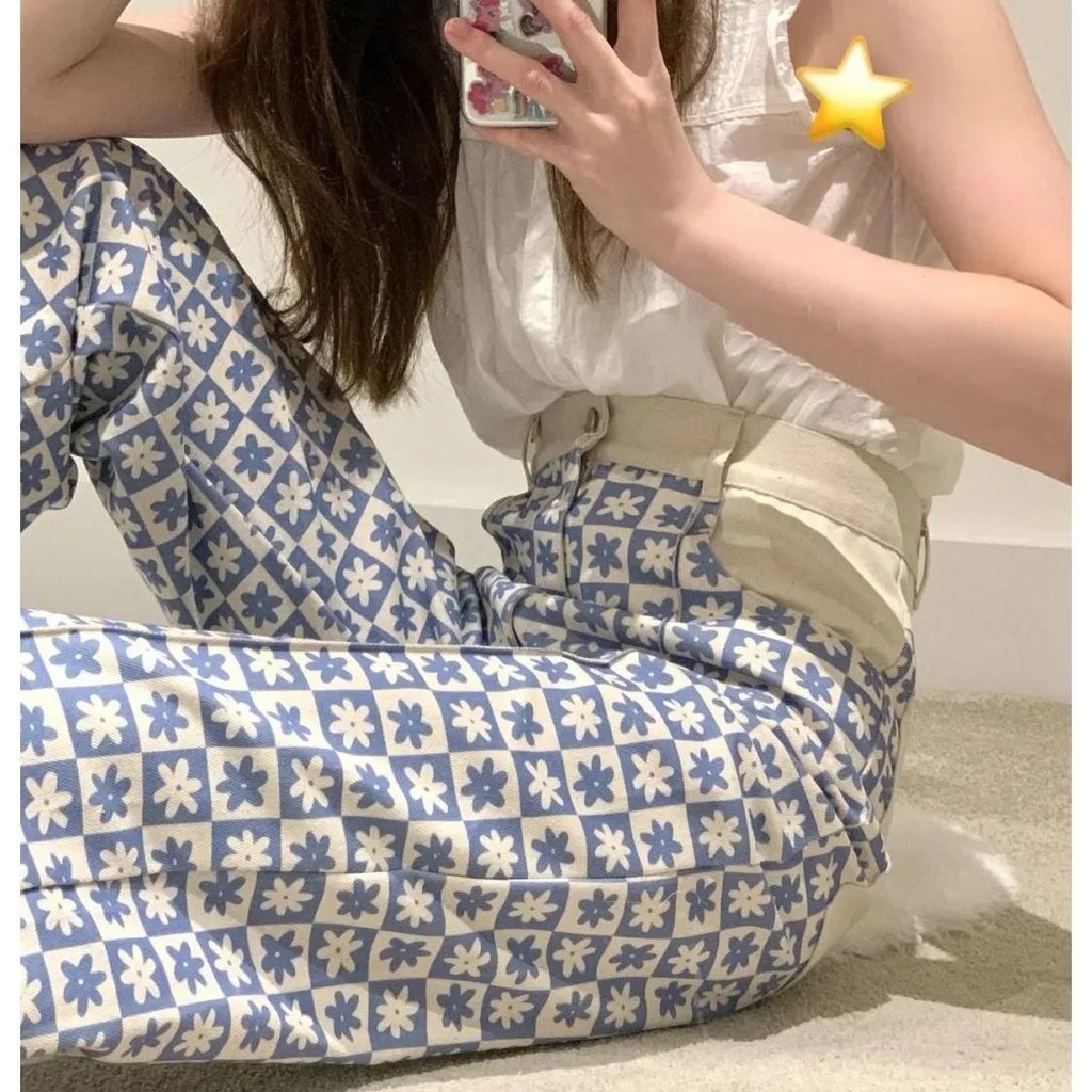 Quần in hoa ống rộng lưng cao thời trang mùa hè 2021 cho nữ | BigBuy360 - bigbuy360.vn