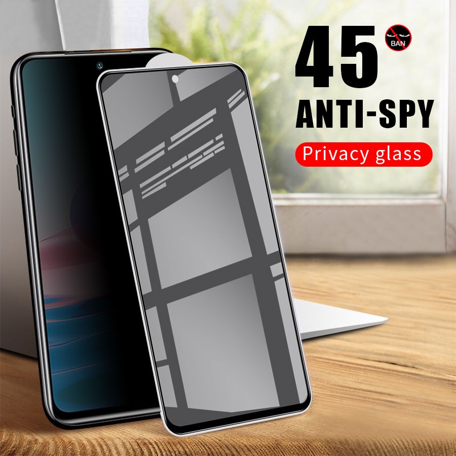 Kính cường lực chống nhìn trộm full màn cho Xiaomi Redmi Poco F5 F4 F3 F2 Pro X3 NFC X4 GT X5 Pro M3 M4 Pro M5 M5S Redmi Note 12 Pro Plus 12s 11 11s 10 9 Pro 10S 9S 12 12C 10C C40 10 10A 9T 9A 9C 8 8A
