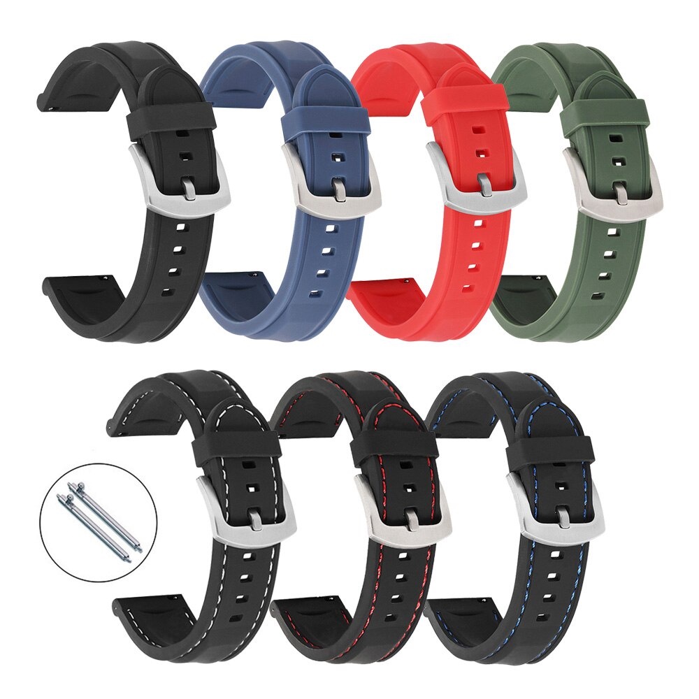 Dây Đeo Đồng Hồ Thể Thao Bằng Cao Su Silicone 18Mm 20mm 22mm 24m Chống Nước Thao Tác Nhanh