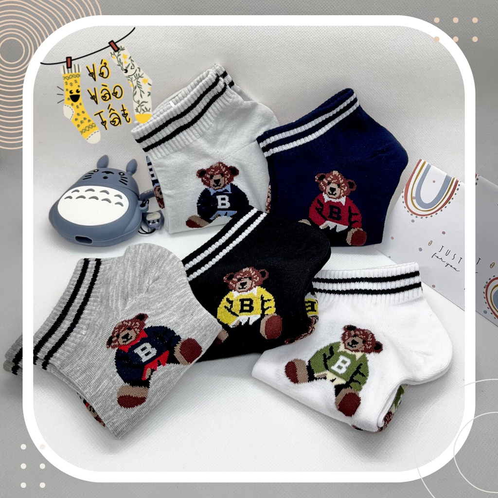 VỚ TẤT CỔ NGẮN GẤU MẶC ÁO B PHONG CÁCH HÀN QUỐC