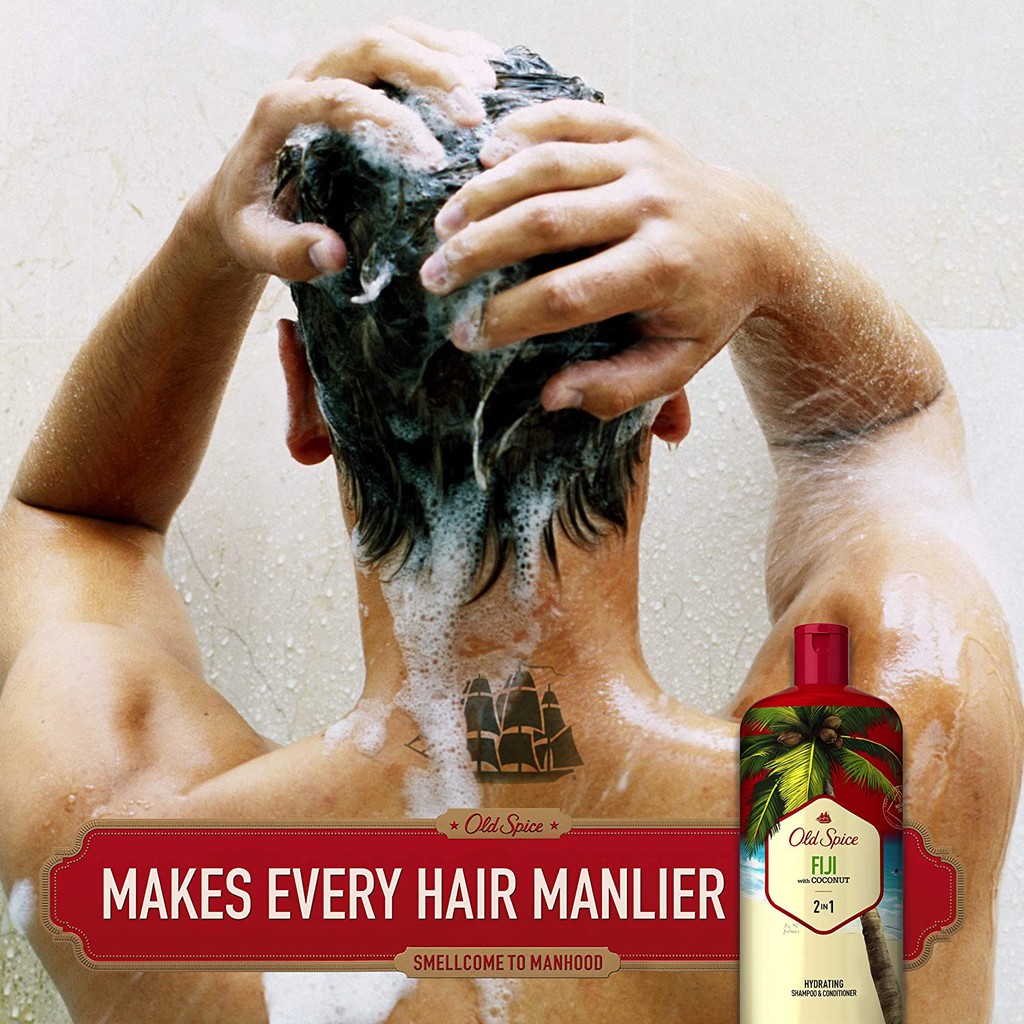 [FREESHIP] Dầu Gội Đầu 2 In 1 Old Spice Fiji 650ML (Dầu Gội Xả)