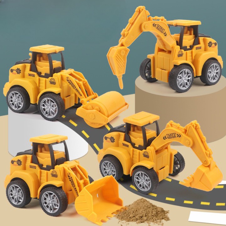 Bộ 6 Xe Công Trường Xây Dựng Tự Lên Cót Chạy Tự Động Siêu Bền, Xe Ô Tô Chất Liệu Tốt Oto Trẻ Em Nhiều Mẫu Mã Siêu Bền