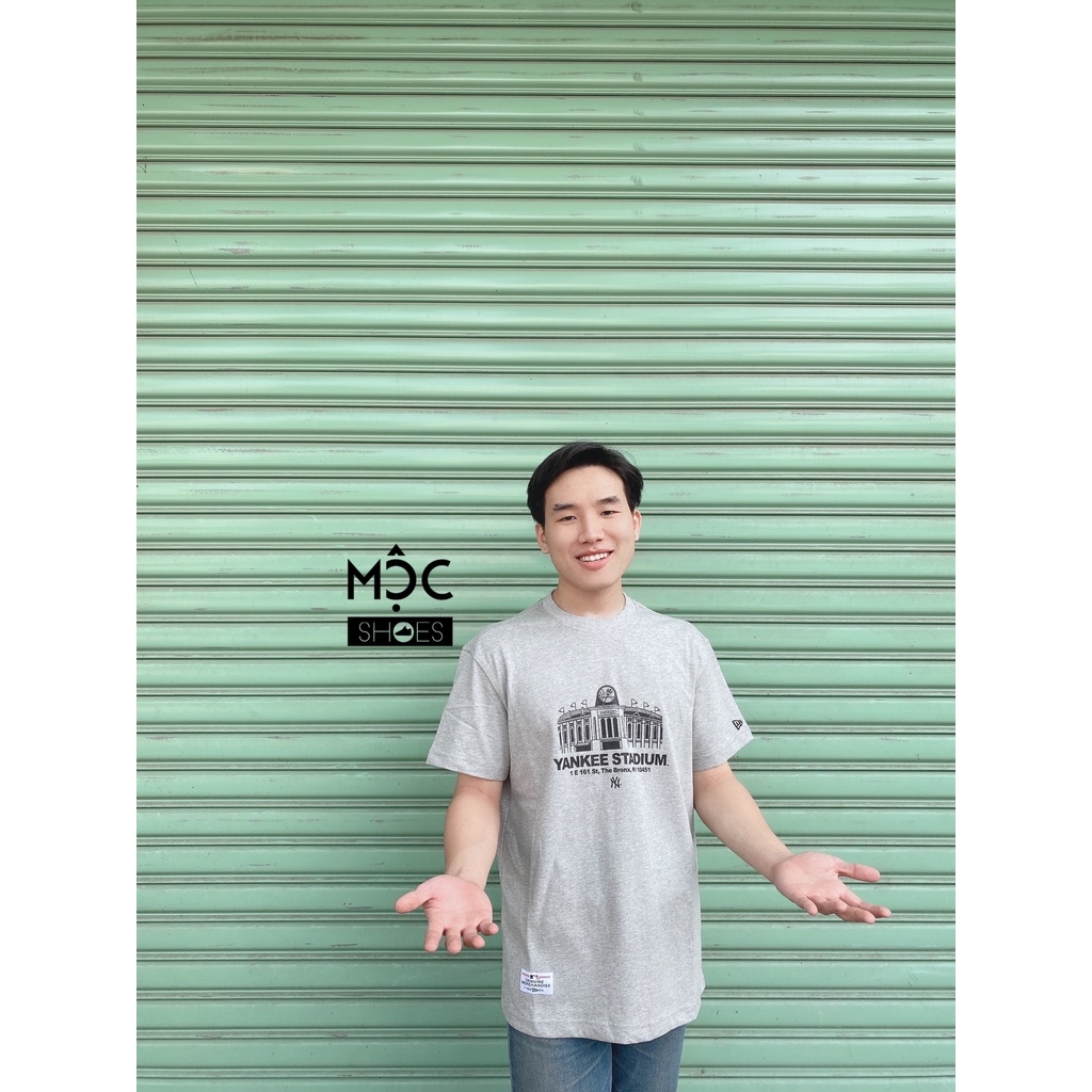 [CHÍNH HÃNG] Áo thun New Era logo Yankees Stadium màu Xám