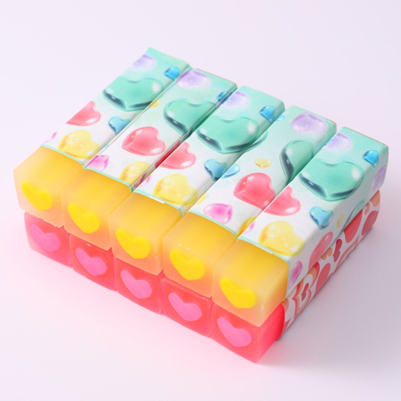 Bộ 4 Cục Tẩy Hình Trái Tim Màu Kẹo Ngọt Dễ Thương Dành Cho Học Sinh Tiểu Học