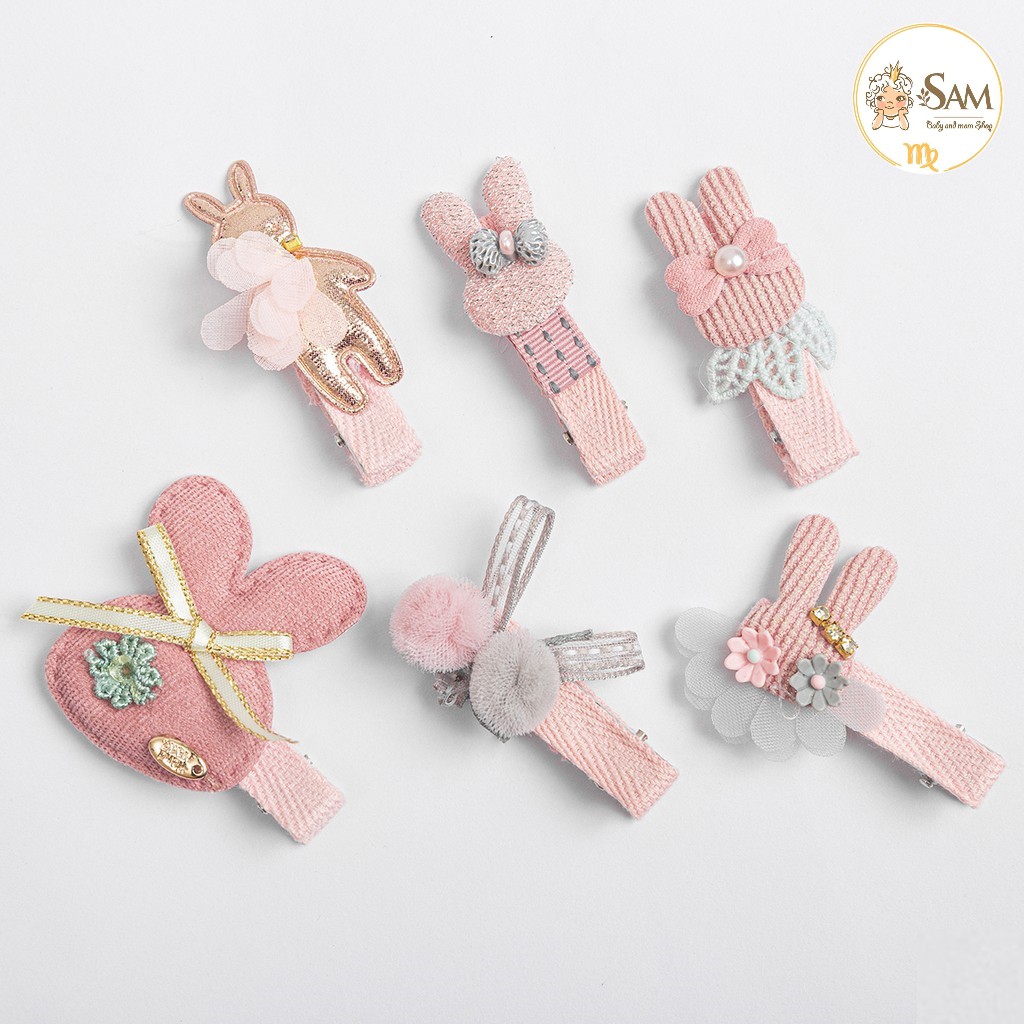 Set 3 Kẹp tóc xinh xắn phong cách Hàn Quốc cho bé yêu Sam Baby Shop