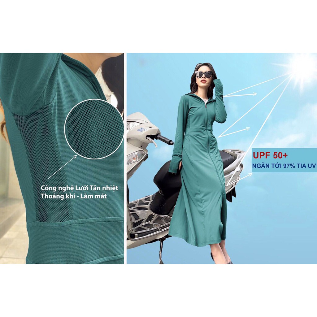 ⚡️BÁN SỈ⚡️Áo choàng nắng 2 lớp thông hơi làm mát dài 120 | BigBuy360 - bigbuy360.vn