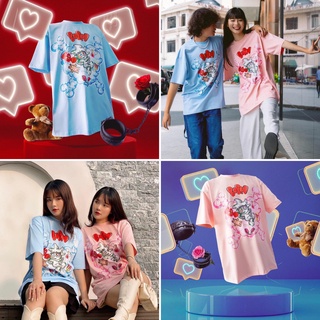 Áo thun BoBui BeBiBo valentine hồng, xanh chuẩn real 100% Full bọc tag