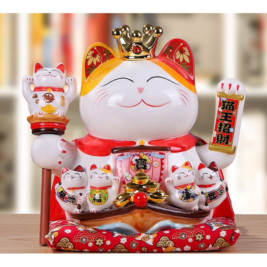 Mèo Thần Tài Vẫy Tay Cao 27 cm 🎁FREESHIP🎁 Mèo Chiêu Tài Nhật Bản -Mèo cầu tài lộc May Mắn