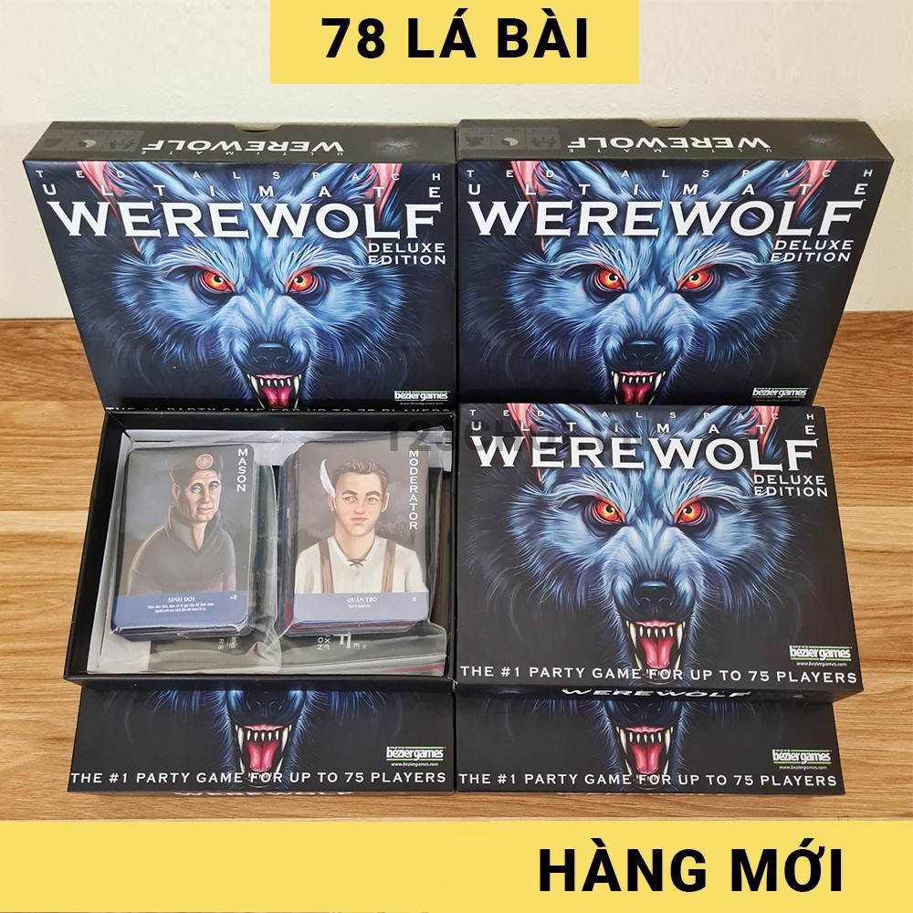 Bộ bài Ma sói 78 thẻ Việt hóa bản mới game nhập vai, Werewolf Ultimate Deluxe Tiếng Việt Boardgame Mới [GIÁ RẺ VÔ ĐỊCH]