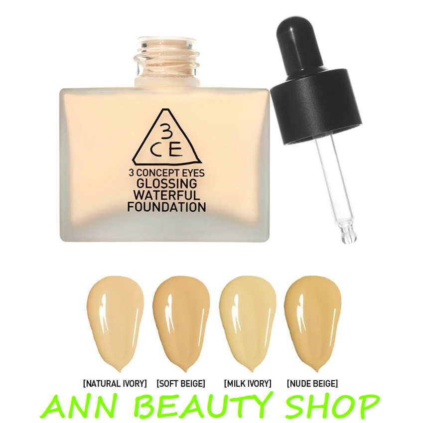 Kem Nền Căng Bóng 3CE Glossing Waterful Foundation SPF15, PA+ 40ml | BigBuy360 - bigbuy360.vn