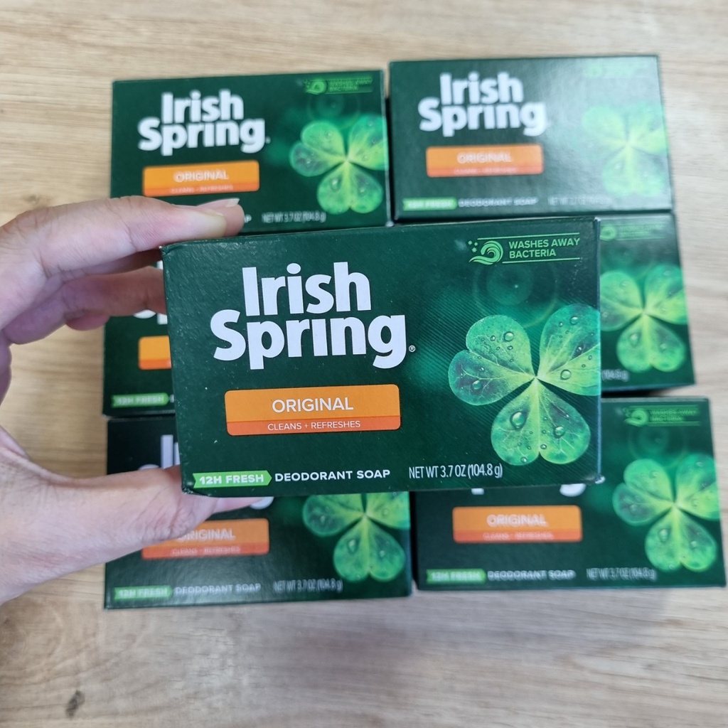 Xà bông cục Irish Spring Deodorant Soap Original / Xà bông tắm thơm Spring Mỹ