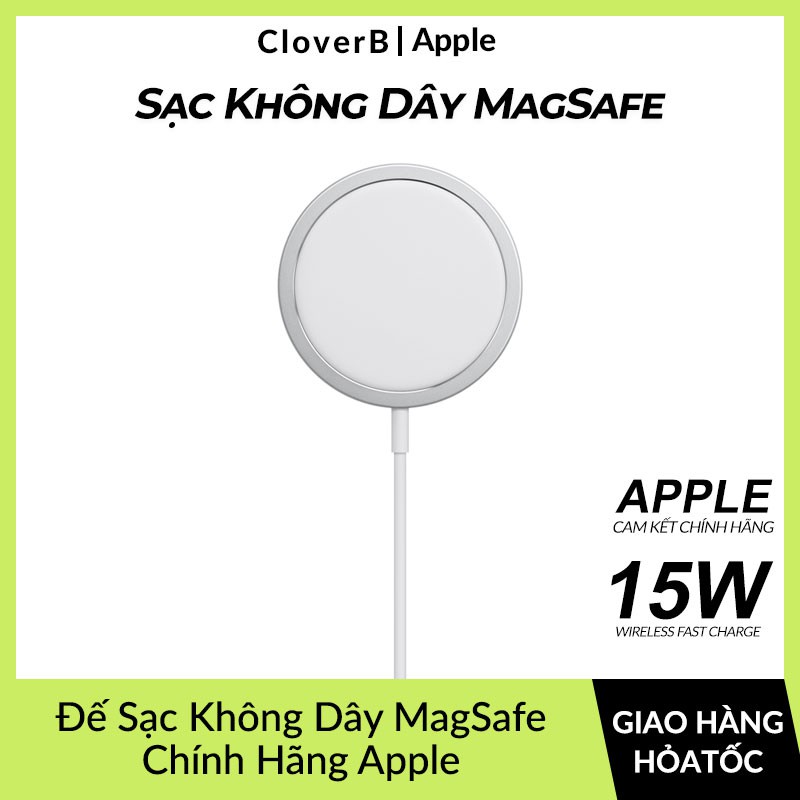 Đế Sạc Không Dây Magsafe Charger Apple Chính Hãng, Sạc Nhanh 15W Cho iPhone 12 Pro Max, Airpod Pro, Apple Watch