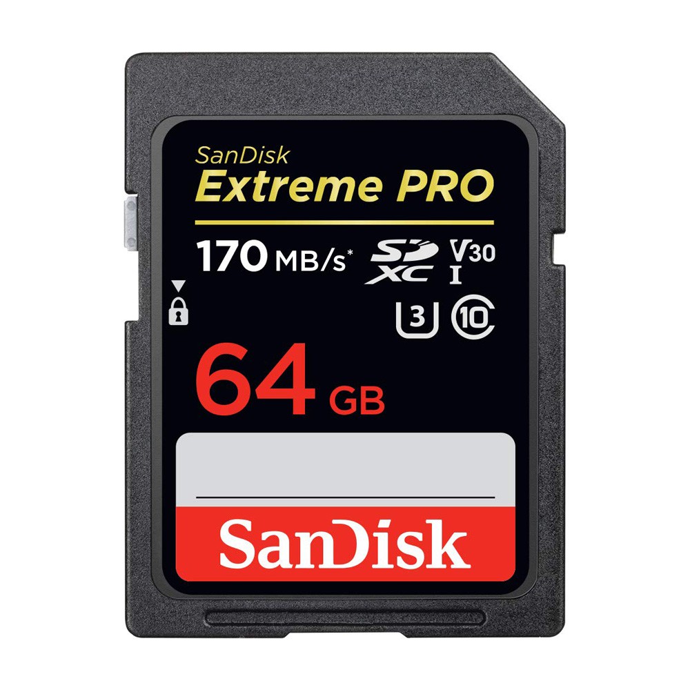 Thẻ nhớ Máy ảnh SDXC SanDisk Extreme Pro 64GB UHS-I U3 4K V30 R200MB/s W90MB/s (Đen)