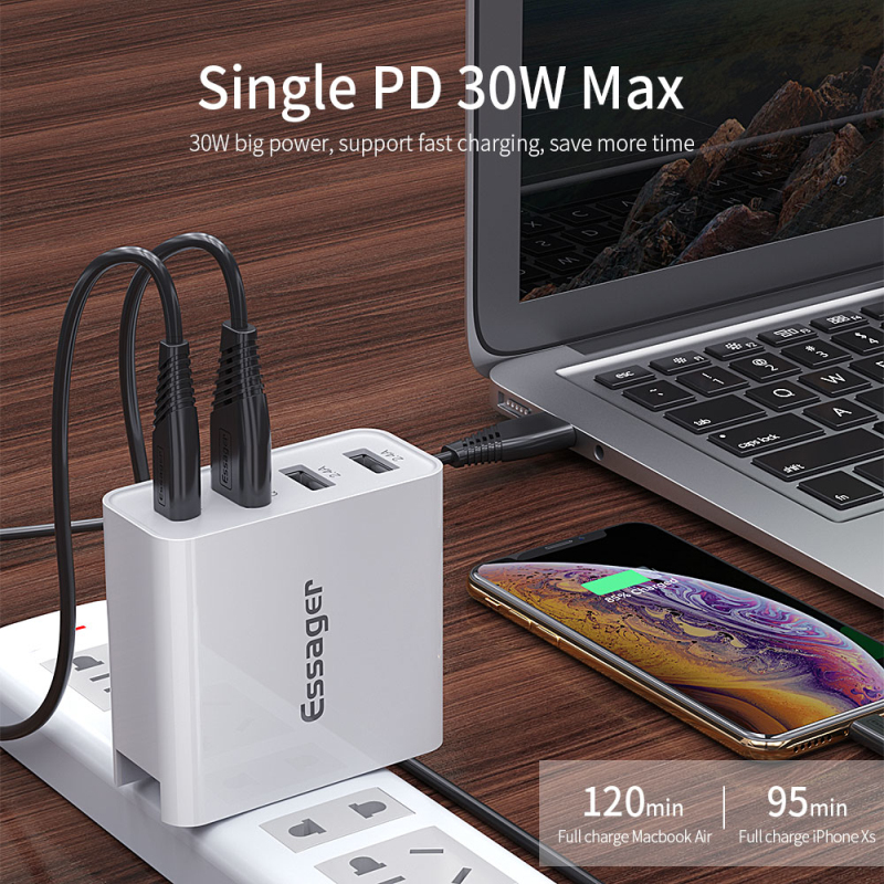 ESSAGER XIAOMI Cốc Sạc Nhanh Đa Năng 3.0 Usb Type C Pd Qc3.0 48w