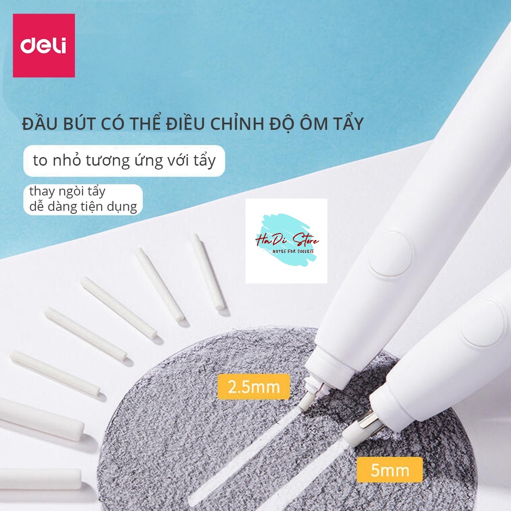 [HADI] Bút tẩy điện DELI kèm 20 lõi gôm thay thế (Mã SP:Deli-G-EH02800)