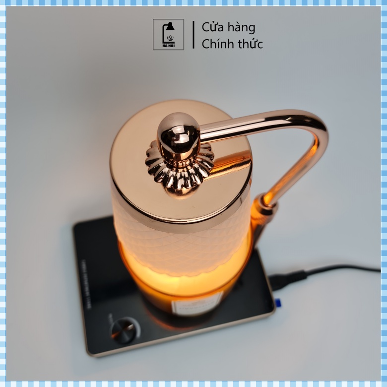 Đèn đốt nến thơm Điều chỉnh độ cao - Warmer Candles GU10 35W - Phong cách Châu Âu,đèn vàng đế tròn nâu