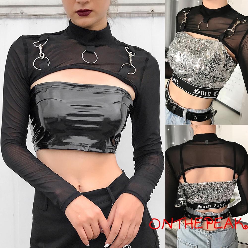 Áo lưới dài tay xuyên thấu sành diệu dành cho nữ