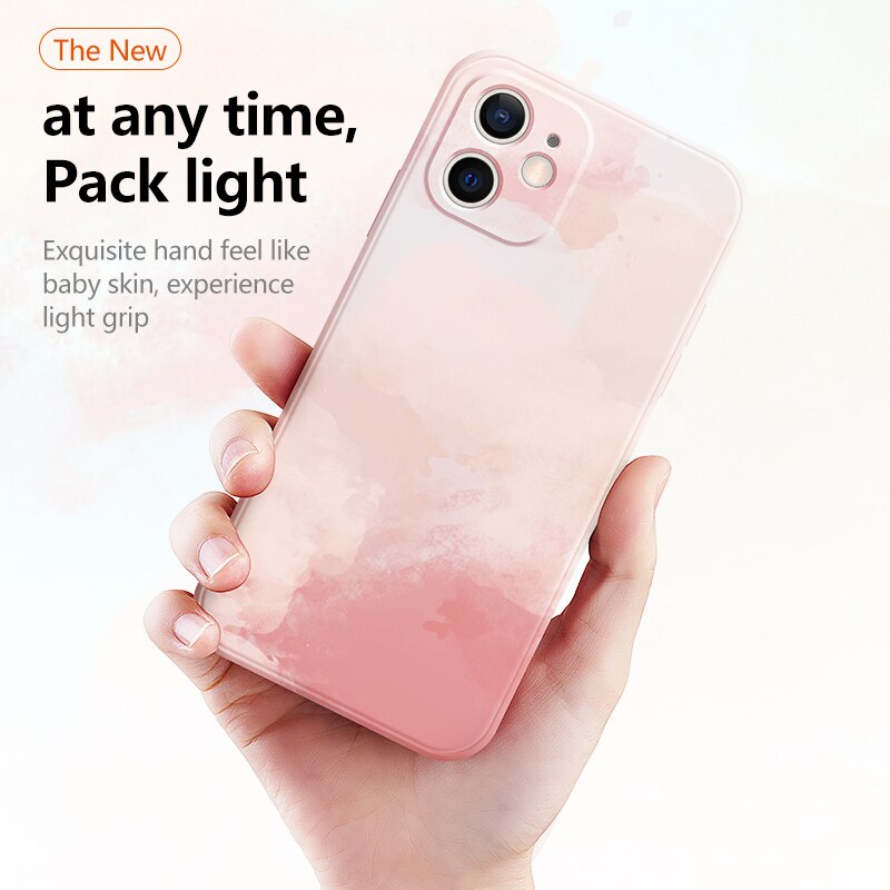 Ốp Điện Thoại Màu Nước Bảo Vệ Camera Cho Samsung Galaxy A03S A12 A11 A10 A10S A50 A50S A30S A51 A71 Samsung J7 Prime