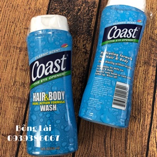 Tắm gội coast hair & body wash của mỹ 532 ml
