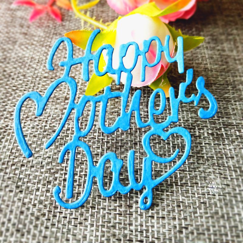 Khuôn Cắt Giấy Kim Loại Hình Trái Tim In Chữ Happy Mother