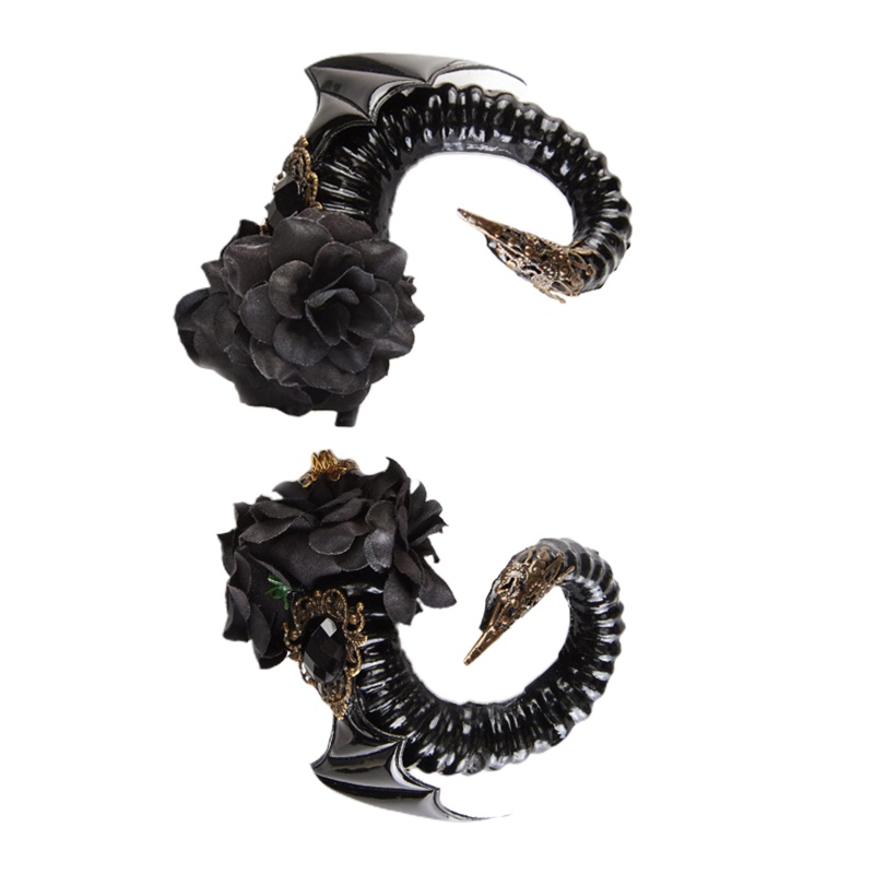 Kẹp Tóc Hình Sừng Quỷ Màu Đen Hóa Trang Halloween Độc Đáo
