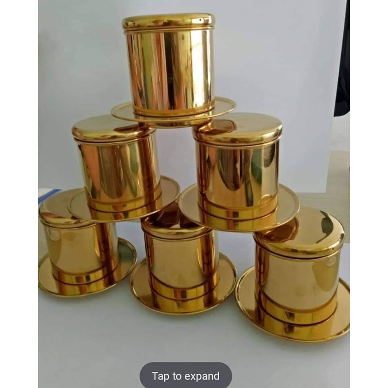 Phin pha cà phê inox 430 vàng anode chất lượng cao, sang trọng,bền, phin inox pha cafe cao cấp từ Xưởng phin màu ba miền