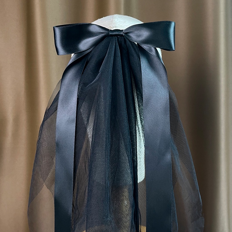 Nơ Cài Tóc Bằng Vải satin Màu Trắng Dành Cho Cô Dâu Chụp Ảnh Cưới