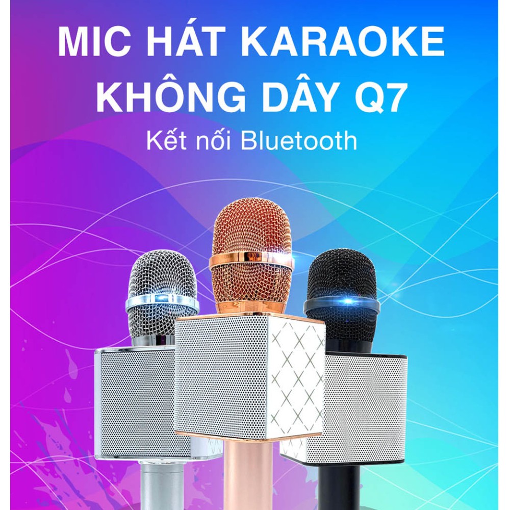 Micro Hát Karaoke Blutooth Q7 dòng 2021 Micro Karaoke Kèm Loa Bluetooth Q7 2020 - Hát Hay Giá Rẻ  Cao Cấp