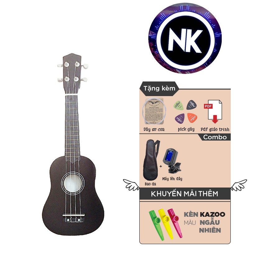 (MUA 1 ĐƯỢC 8) Đàn Ukulele Soprano 21" Full Phụ Kiện + Bao Da + Tuner + Kèn Kazoo