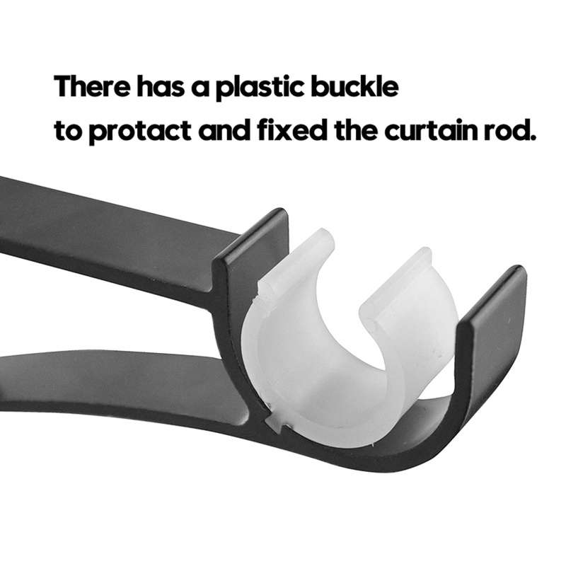 Bộ 6 Giá Đỡ Thanh Treo Rèm Cửa Bằng Hợp Kim Nhôm Màu Trắng Đen
