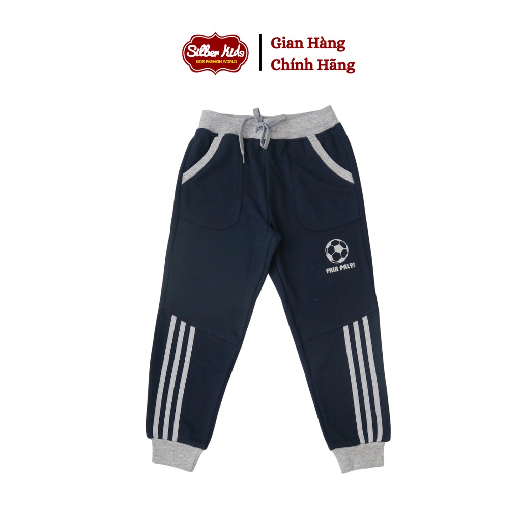 Quần Nỉ BÔNG Bé Trai 25-48kg Phối 3 Sọc In Bóng SILBER KIDS