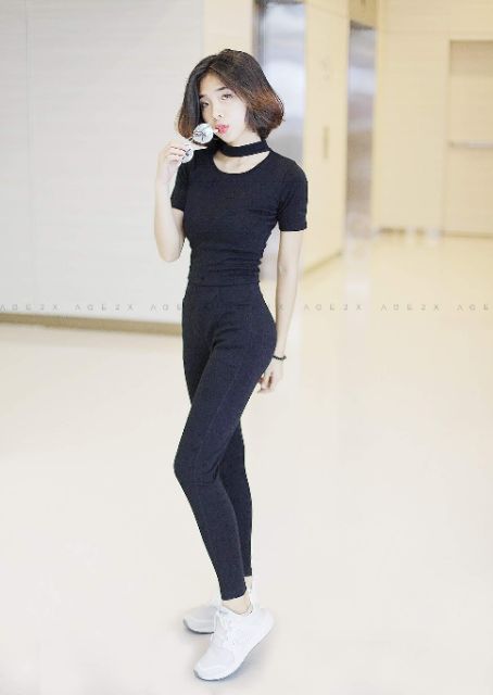 Quần legging sọc và trơn AGE2X