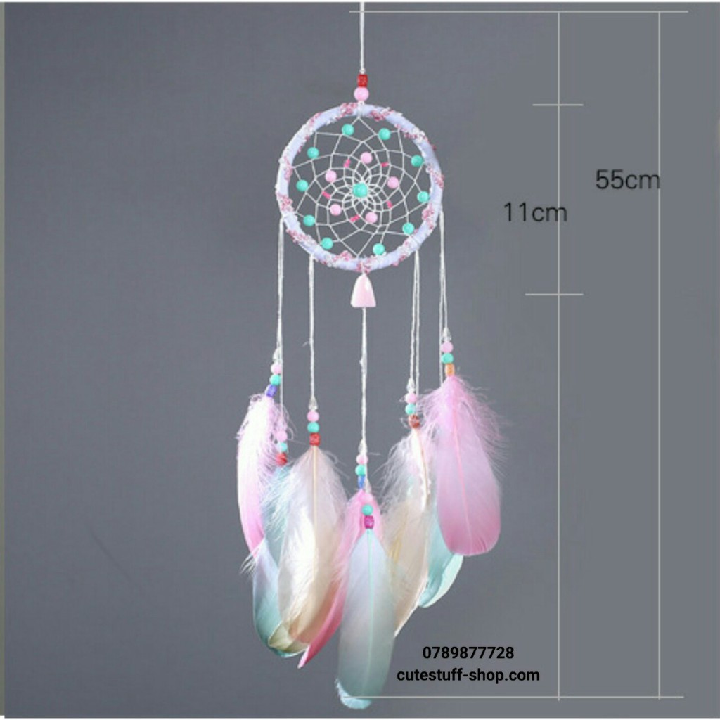 Dreamcatcher Lưới Bắt Giấc Mơ Hồng Mơ Kèm Hộp Quà Tặng