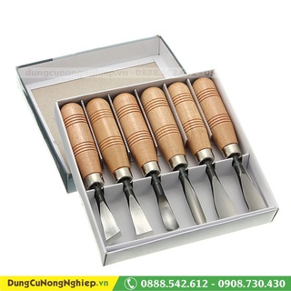 Bộ đục gỗ 6 cây cao cấp gồm 6 lưỡi kiểu dáng khác nhau dùng điêu khắc gọt lũa gọt trầm tạo khuôn