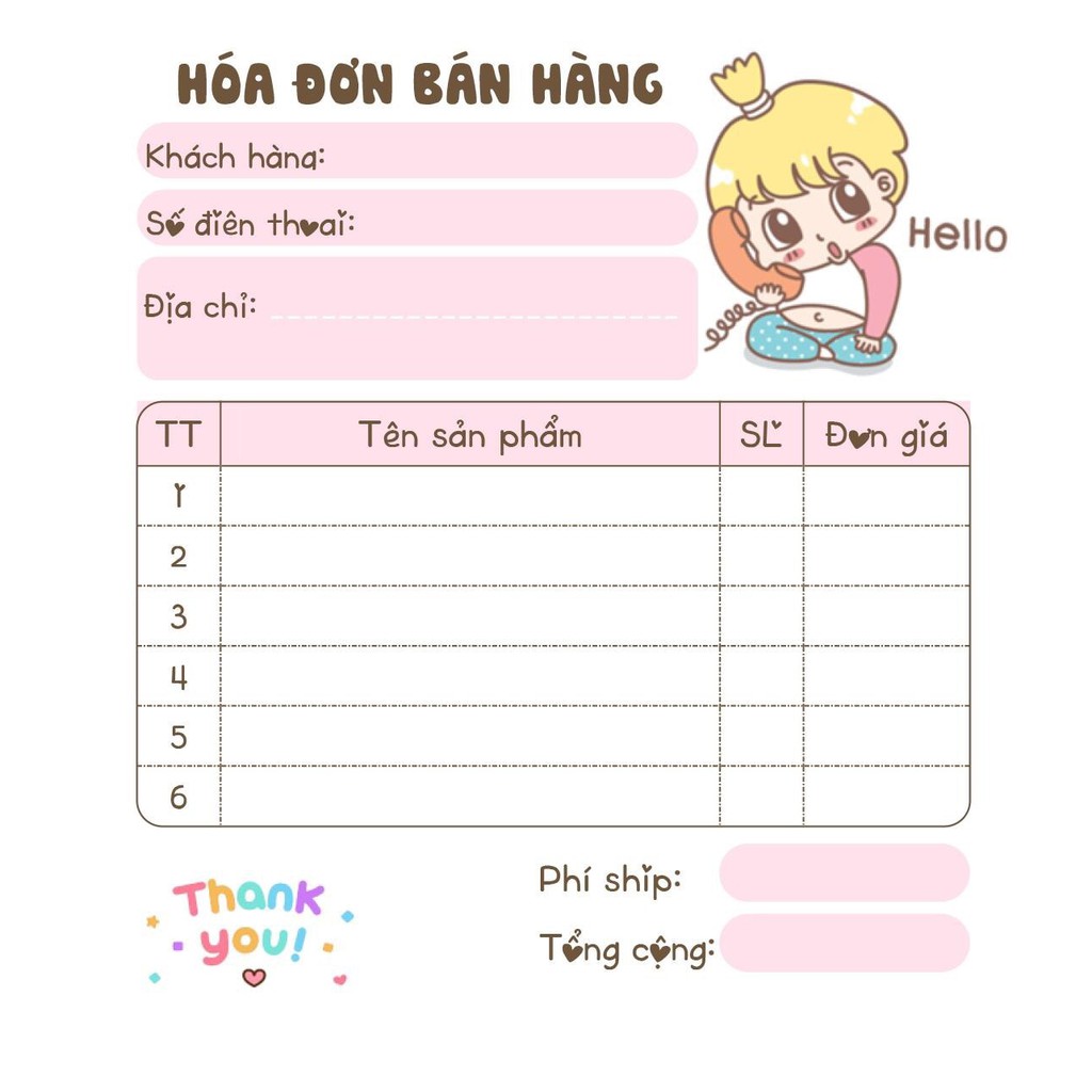 [MUA 10 CUỐN TẶNG 1 CUỐN] Hoá đơn bán hàng mini online