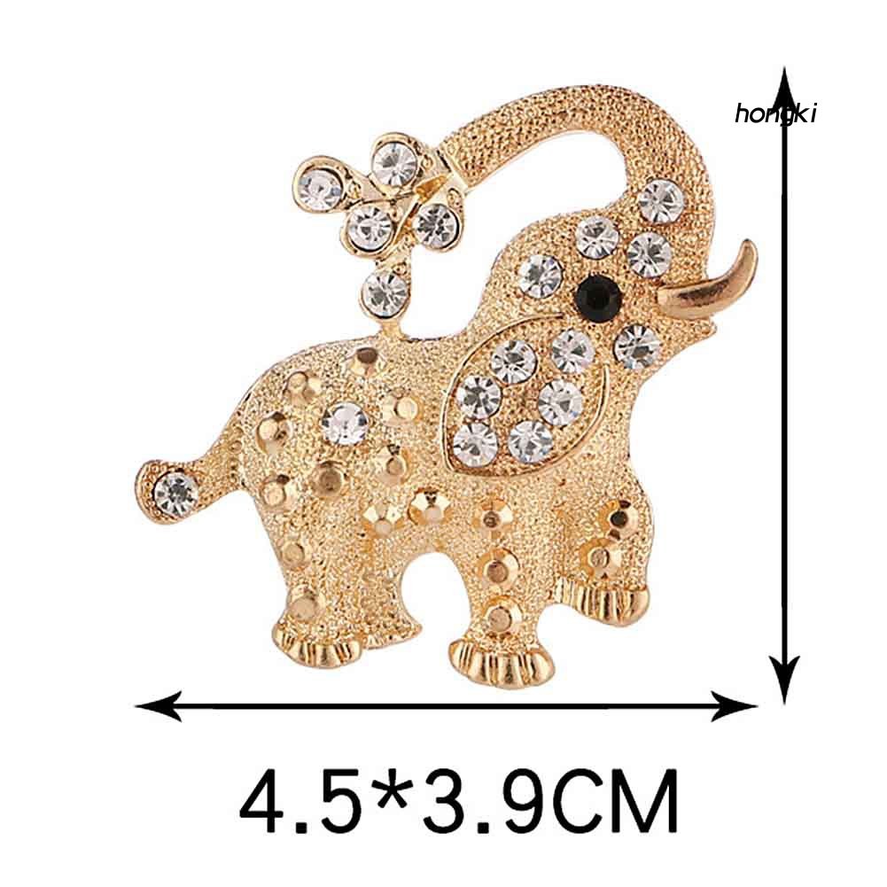 Ghim Cài Áo Hình Voi Đính Đá Nhân Tạo Thời Trang Cho Nữ