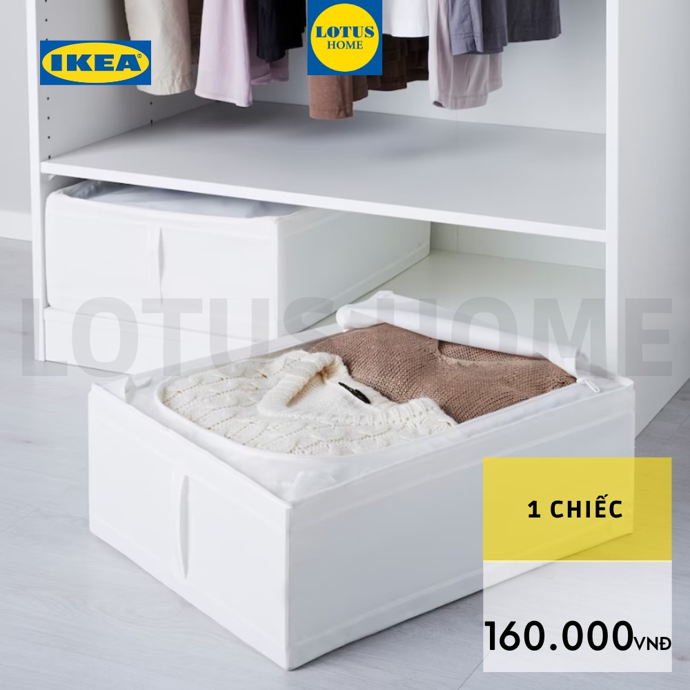 IKEA Ngăn vải chứa đồ có khóa chống bụi thông minh SKUBB IKEA - Trắng