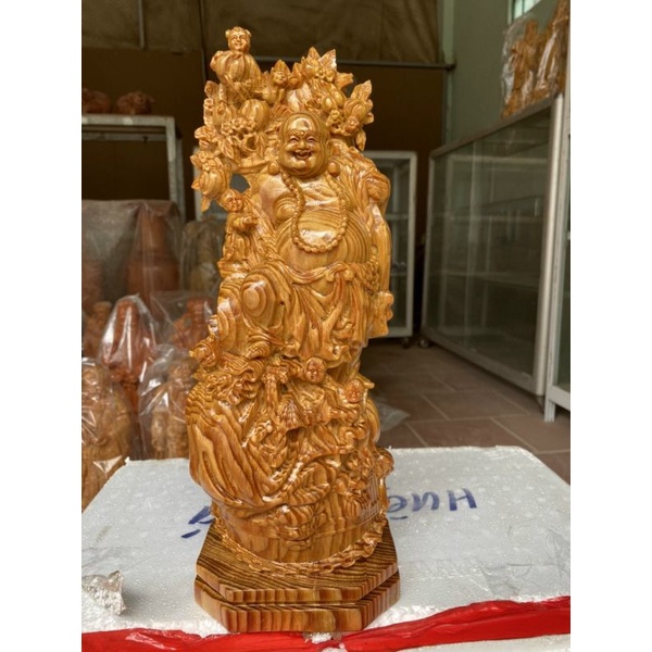 Tượng phật di lặc gỗ huyết long cao 40 cm