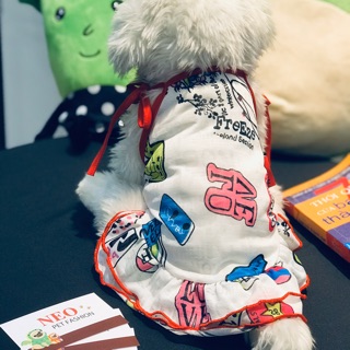 Đầm 2 Dây Thắt Nơ Thời Trang Dành Cho Thú Cưng, Quần Áo Chó Mèo LaLi Petfashion