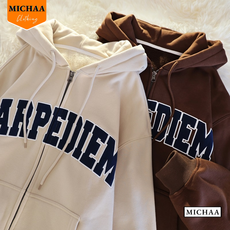 Áo Khoác Nỉ ARPEDIEM Nam Nữ Ulzzang Unisex Tay Rộng, Áo Khoác Dây Kéo Form Rộng - MICHAA