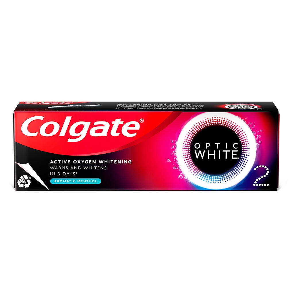 [HB gift] Kem Đánh Răng Colgate Optic White O2 làm trắng răng đột phá trong 3 ngày với Oxy Hoạt Tính 20g/ tuýp