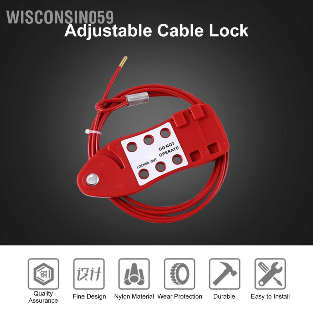Wisconsin059 Cable Lockout Portable Wear Resistant High Temperature Resistance Nylon Security Lock